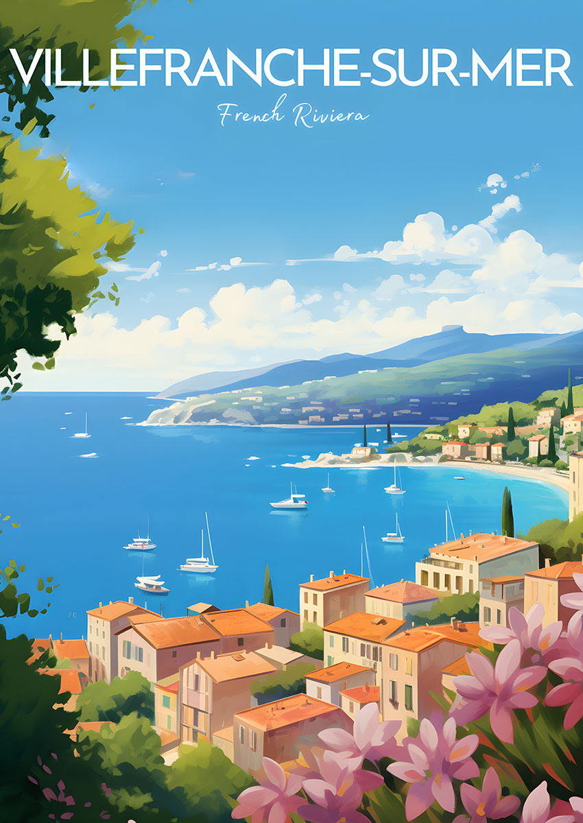 Villefranche-sur-Mer Landscape Canvas Print & Poster Wall Art - AI PRINT LAB